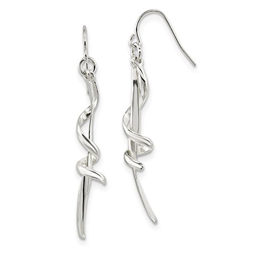925 Sterling Silver Spiral Drop Dangle Chandelier Shepherd Hook Earrings Fine Jewellery Gifts For Women For Her